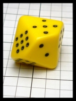 Dice : Dice - 10D - Yellow Opaque With Black Pips - Trade July 2016